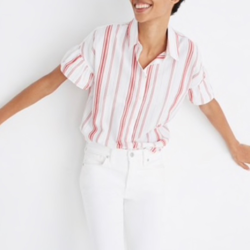 Madewell Central Ruffle Sleeve Shirt